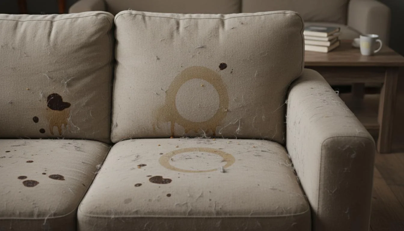 Sofa & upholstery restoration before deep cleaning